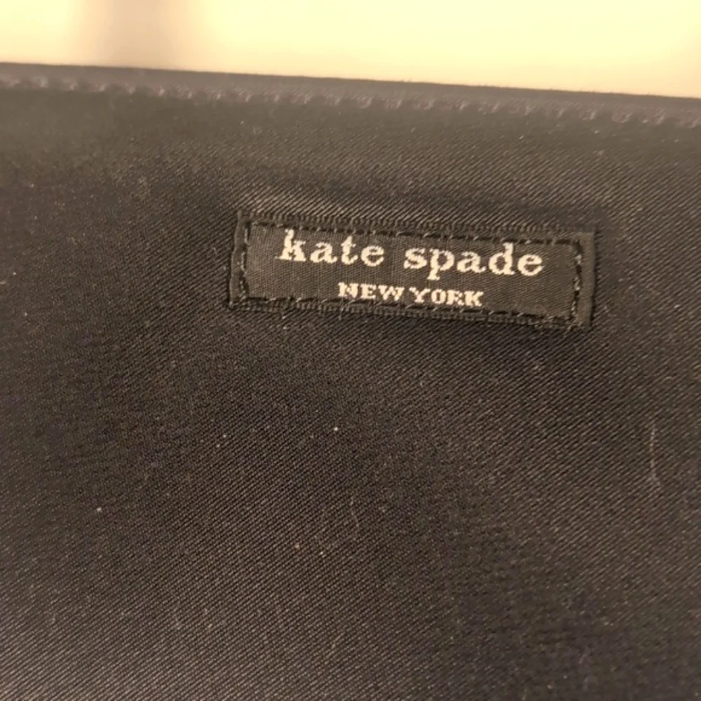 Kate spade Black Microfiber Fabric Vintage Tote Polkadot Interior Casing